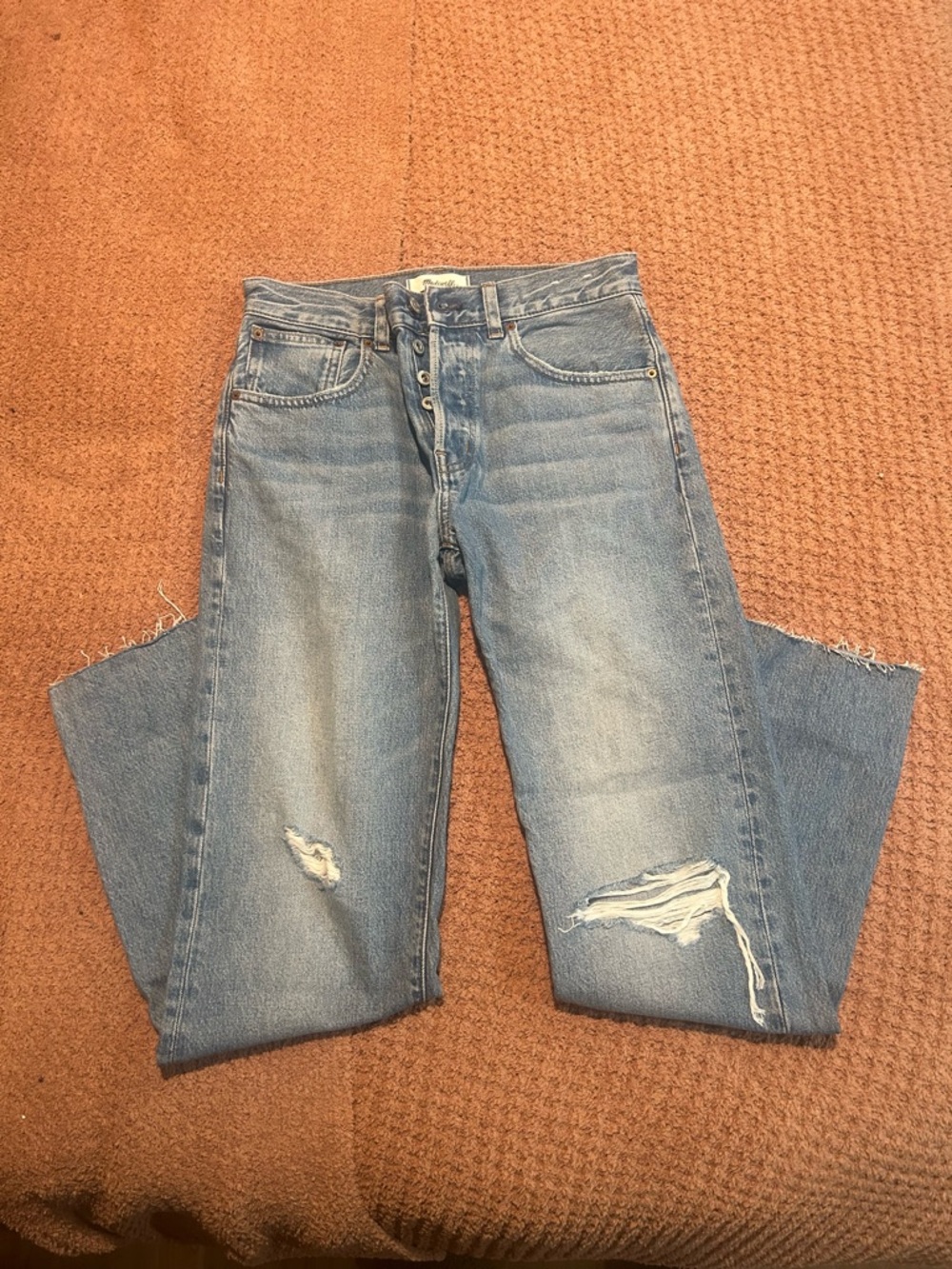 Madewell Light Blue High-Rise Distressed Women's Jeans - Picture 2 of 4